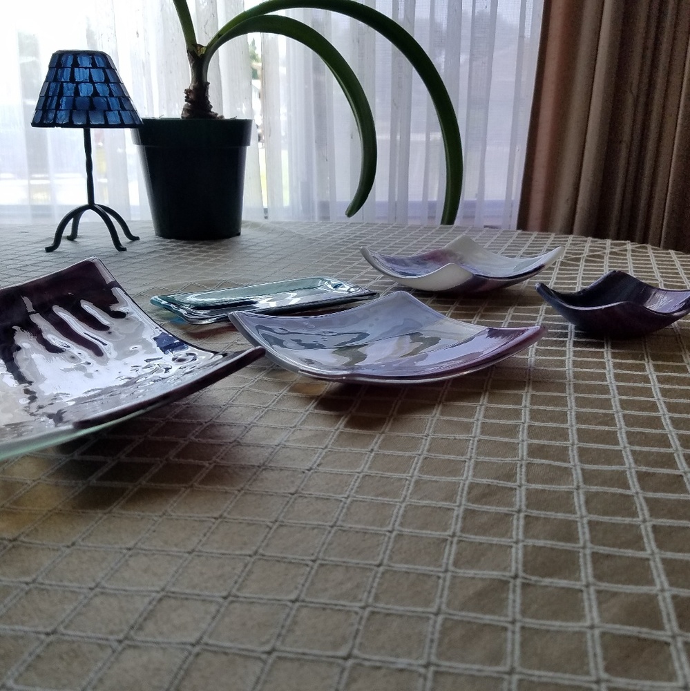 Handmade art glass 6 pc set - all unique